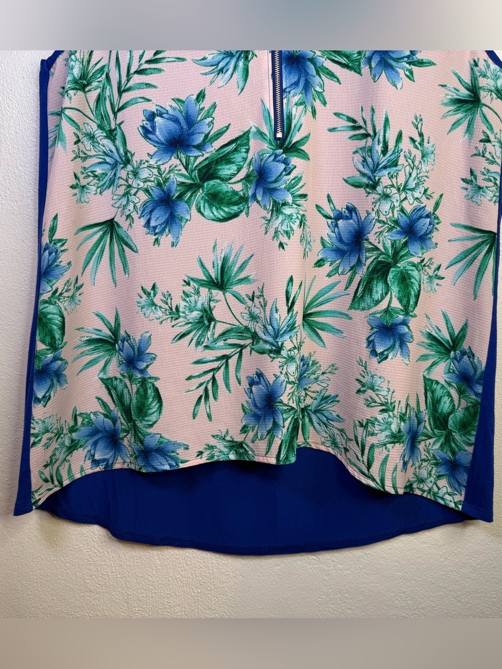 Rubee Women’s Tropical Floral Print Pink & Blue Tank Top Size XL - Picture 4 of 13